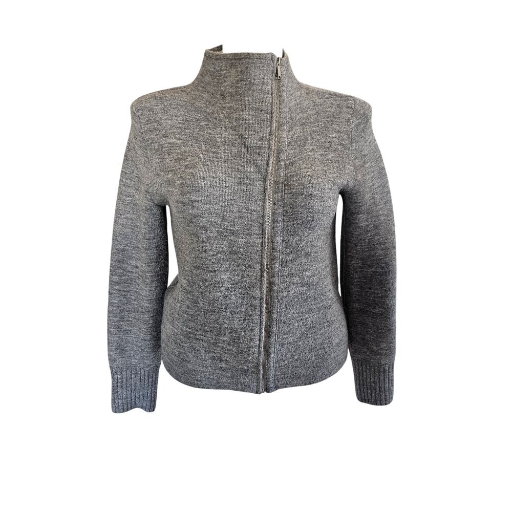 DKNY Women's Knit Short collared Jacket gray